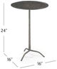 Bassett Mirror Silas Silver Accent Table with Nickel Base-3