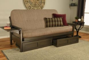 Kodiak Furniture Alamosa Taxi Woodsmoke/Graystone Full Storage Futon with Mattress-0