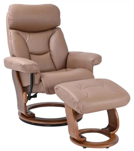 BenchMaster Trend Line Emmie Cocoa Manual Recliner with Ottoman Set-0
