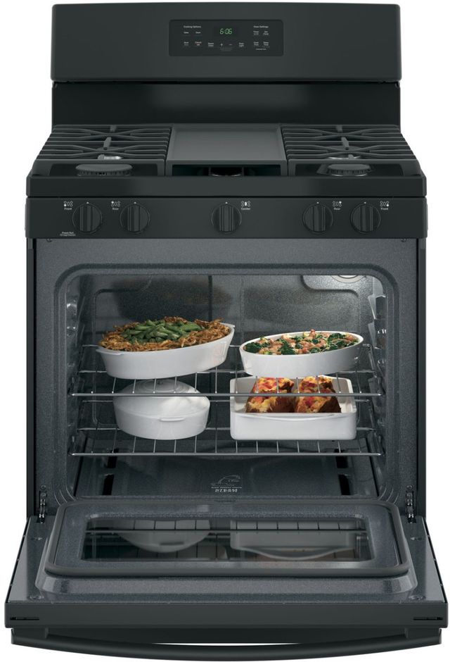 GE® 30" Black Freestanding Gas Range-JGBS66DEKBB-4