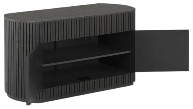 Transformer Table Transformer Dark Gray/Smoked Hickory Round Fluted Sideboard-2
