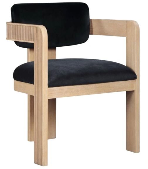 Meridian Furniture Sacha Black/Natural Velvet Upholstered Dining Chair-0