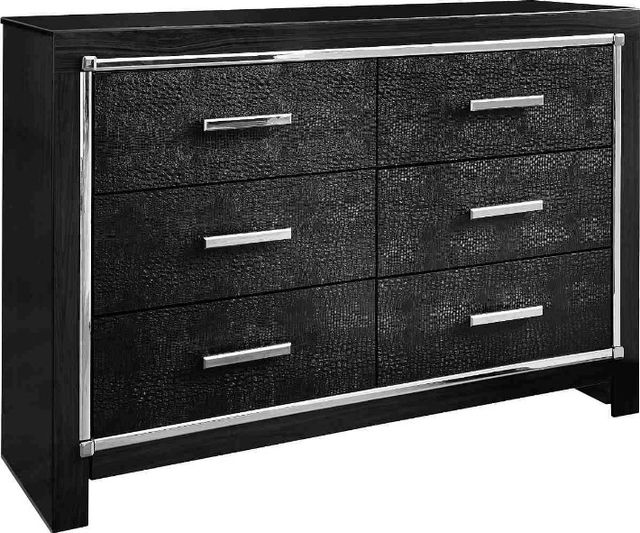 Signature Design by Ashley® Kaydell 5-Piece Black Queen/Full Upholstered Panel Headboard Set-2