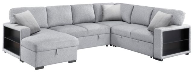 Homelegance® Pompano 4-Piece Gray Left-Arm Facing Sectional and Chaise-0