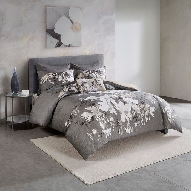 Olliix by N Natori Odessa 3 Piece Cotton Neutral King/California King Comforter Set-1