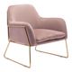 Zuo® Nadir Pink and Gold Arm Chair-0
