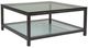 Artistica Home® Metal Designs Per Se Glass Top Square Cocktail Table with St. Laurent Base-0