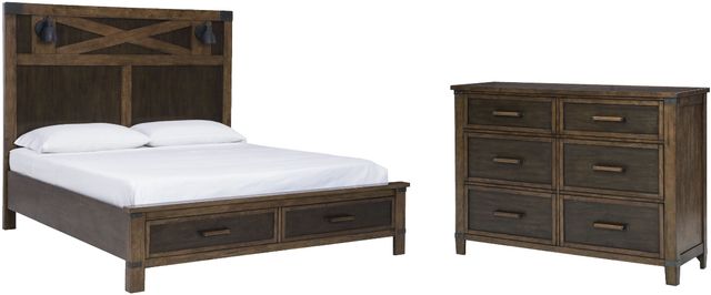 Benchcraft® Wyattfield 4-Piece Two-Tone California King Storage Panel Bed Set-0