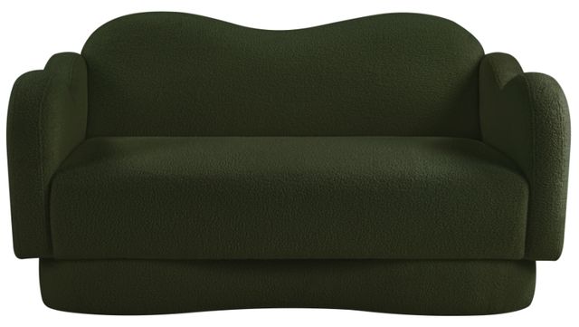 Meridian Furniture Bloom Green Teddy Fabric Loveseat-1
