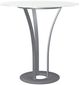 Amisco Customizable Dalia White Glass Bar Table with Metal Turnip Base-0