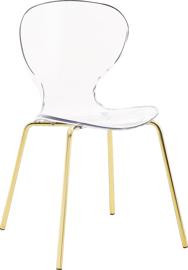 Meridian Furniture Clarion Clear/Gold Dining Chair-0