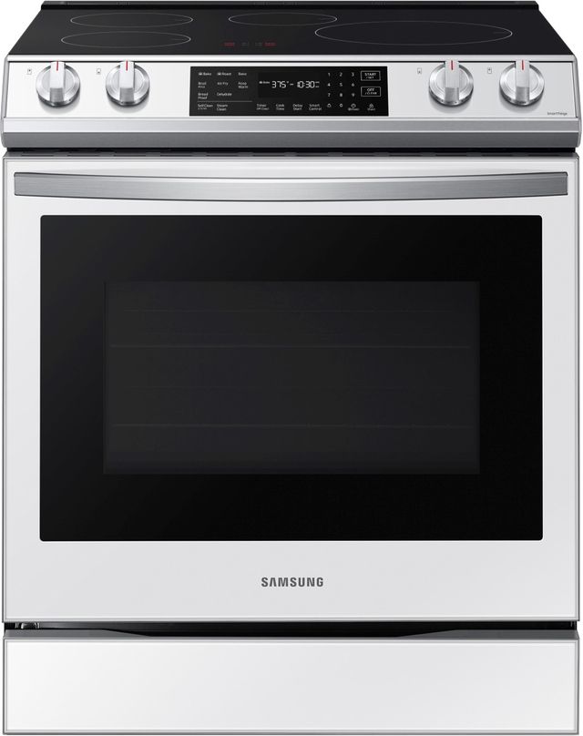 Samsung 30" White Glass Slide In Induction Range-0
