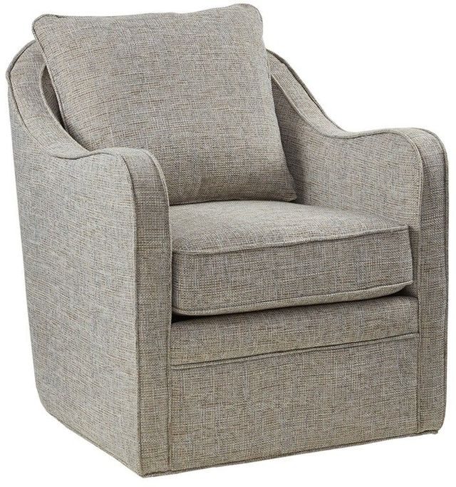 Olliix by Madison Park Grey Multi Brianne Slub Weave Wide Seat Swivel Arm Chair-2