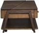 Magnussen Home® Hallie Dark Chocolate/Milk Chocolate Lift Top Storage Cocktail Table with Casters-2