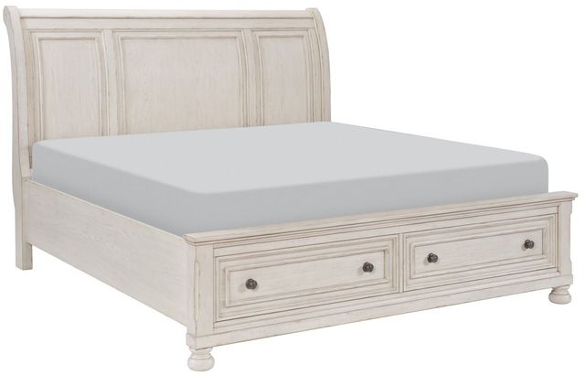 Homelegance® Bethel Antique White Eastern King Storage Sleigh Bed-0