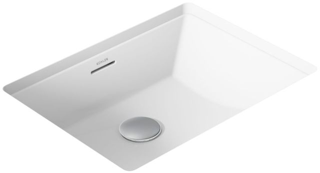 Kohler Brazn® White 21.25" Rectangular Undermount Bathroom Sink-0