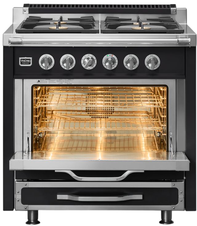 Viking® Tuscany 36" Onyx Pro Style Dual Fuel Range-1