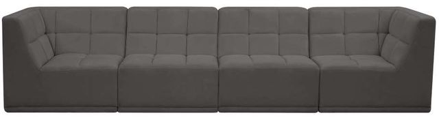Meridian Furniture Relax Grey Velvet 128" Modular Sofa-1