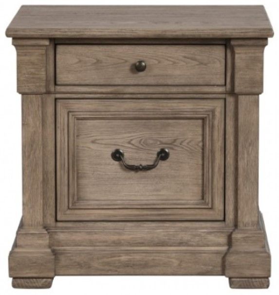 Furniture of America® Sheringham Weathered Gray Nightstand-2