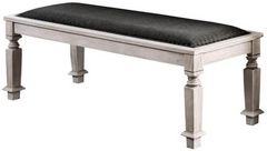 Furniture of America® Georgia Antique White Dining Bench with Gray Top 