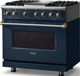 Viking® 5 Series 36" Slate Blue Pro Style Dual Fuel (NG) Range with Brushed Brass Trim-3
