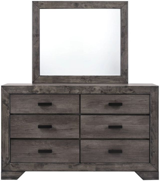 Elements International Nathan Gray Oak Dresser and Mirror-1