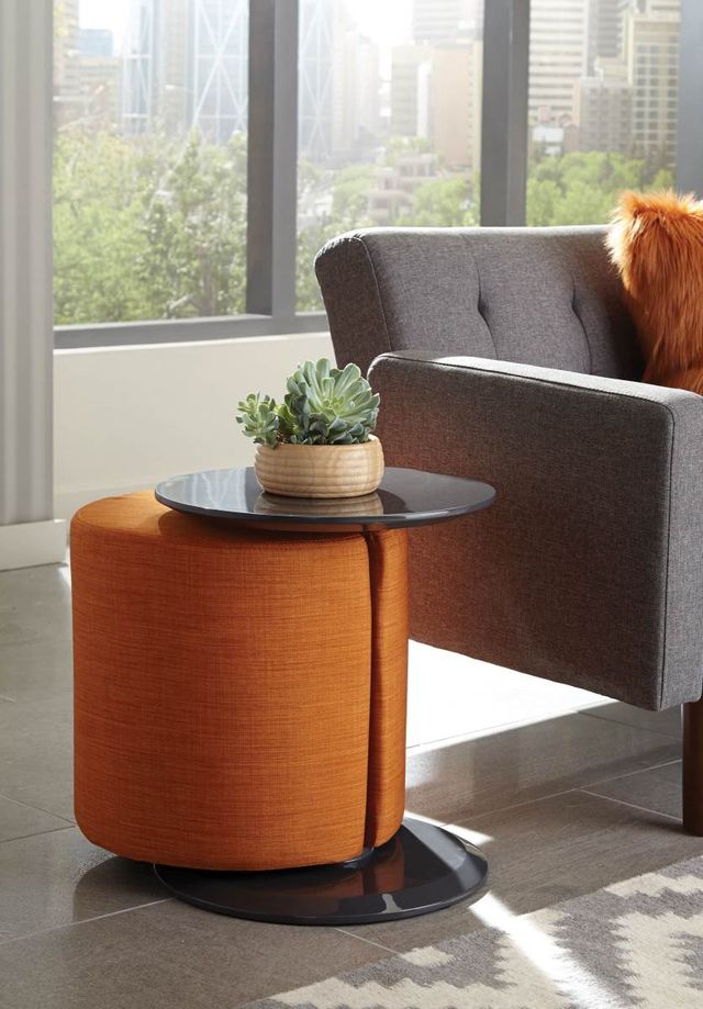 Coaster® Orange Accent Table With Ottoman-2