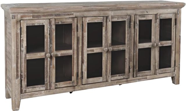 Jofran Inc. Rustic Shores Gray Wash 6-Door Low Accent Cabinet-0