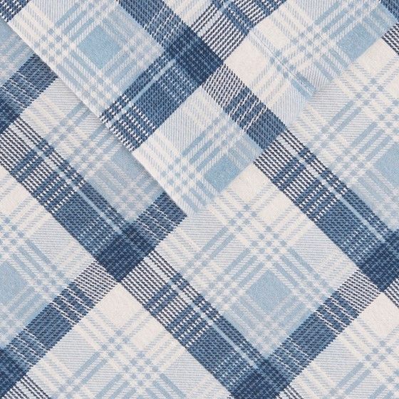 Olliix by Woolrich Flannel Blue Plaid Queen Cotton Sheet Set-1