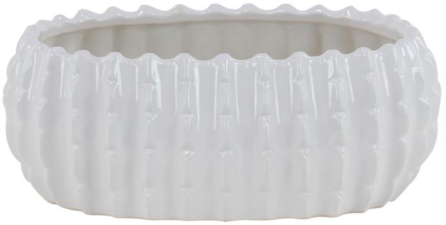 Deco Marche 3-Piece White Ceramic Rectangle Planter Set-2