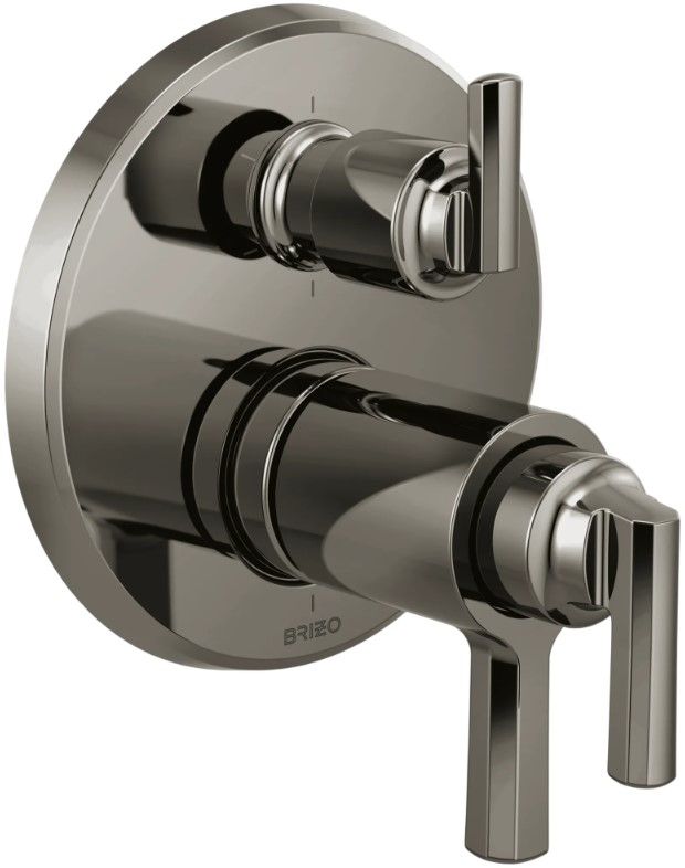 Brizo Levoir® Brilliance® Black Onyx TempAssure® Thermostatic Valve With Integrated 6-Function Diverter Trim-0