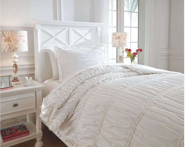 Signature Design by Ashley® Brently 2-Piece White Twin Duvet Cover Set-2