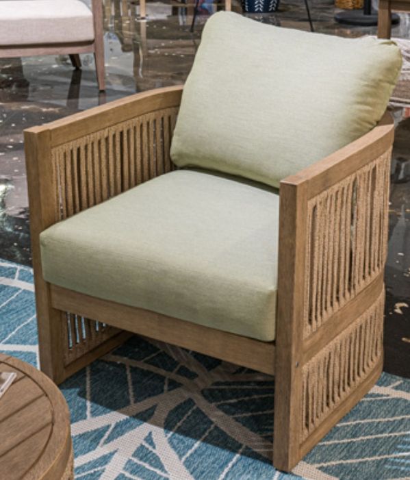 Signature Design by Ashley® Vision Lane Beige/Green Fabric/Wooden Outdoor Lounge Chair-1
