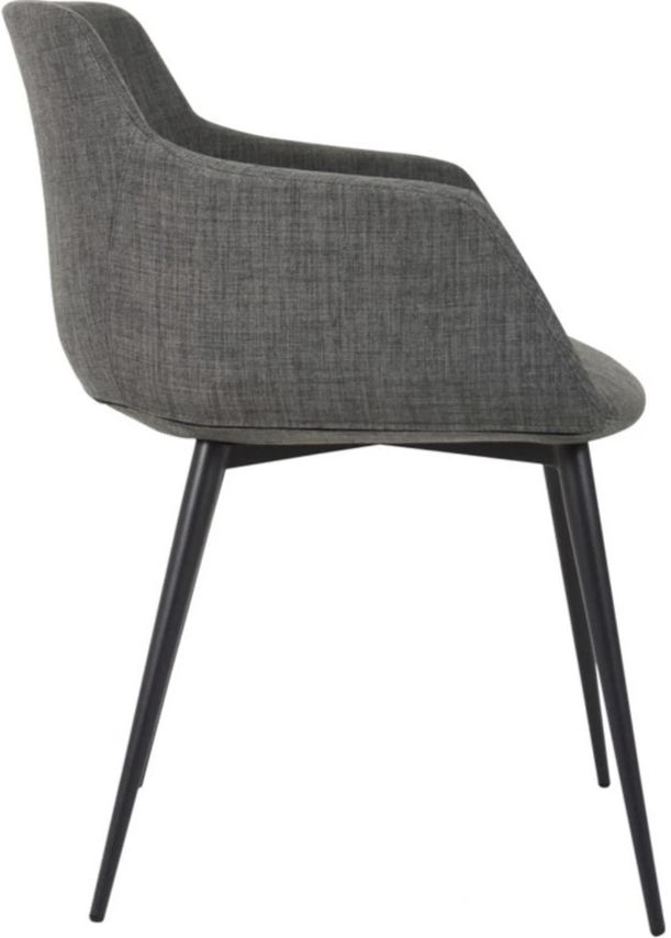 Moe's Home Collection Ronda 2-Piece Dark Grey Dining Arm Chair Set-2