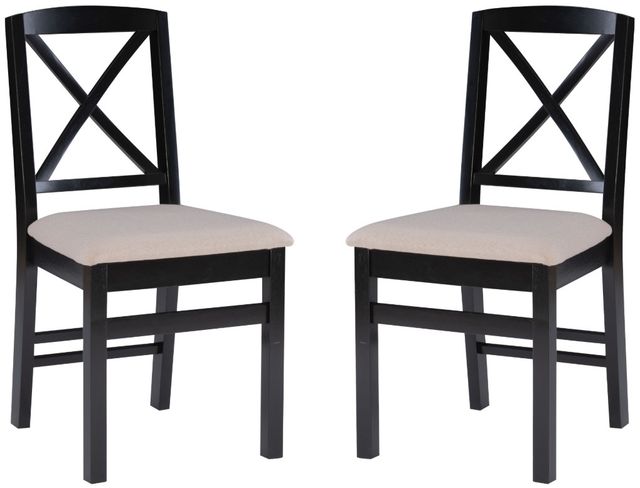 Linon Torino 2-Piece Black X-Back Dining Chair-0