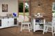 International Furniture Direct Pueblo White Counter Height Table with Medium Brown Top-1