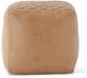 K & K Interiors Tan 18 Inch Woven Vegan Leather Square Pouf Ottoman-2