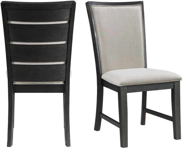 Elements International Grady Black Slat Back Dining Side Chair-2