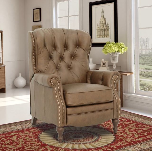 BarcaLounger® Kendall Oasis Walnut Leather Manual Recliner-2