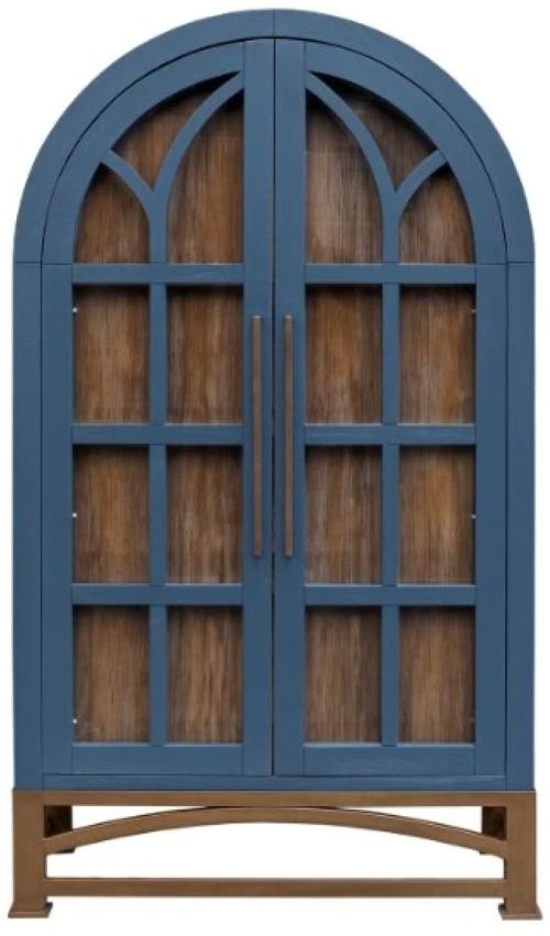 International Furniture Direct Obsidian Blue Cabinet-3