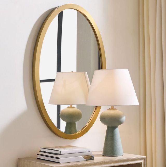 Uttermost® Elstree Antique Brass Oval Mirror-2