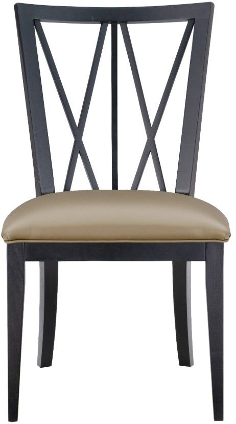 Linon Elektra 2-Piece Black/Tan Dining Chair Set-2