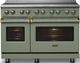 Viking® 5 Series 48" Eucalyptus Pro Style Induction Range with Brushed Brass Trim-4
