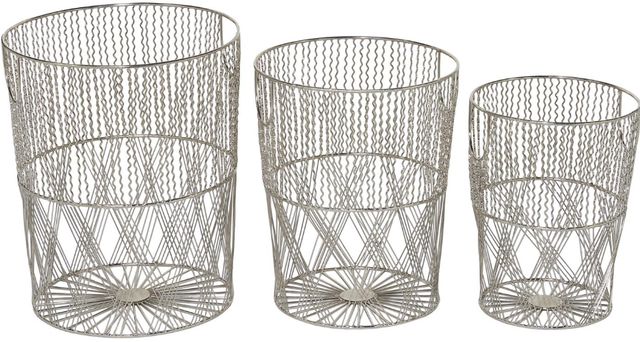 Deco Marche 3-Piece Silver Storage Basket Set-1