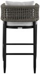 Armen Living Alegria 2-Piece Black/Gray Aluminum/Rope Outdoor Barstool Set-5