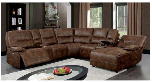 Furniture of America® Chantelle Brown Power Sectional-0