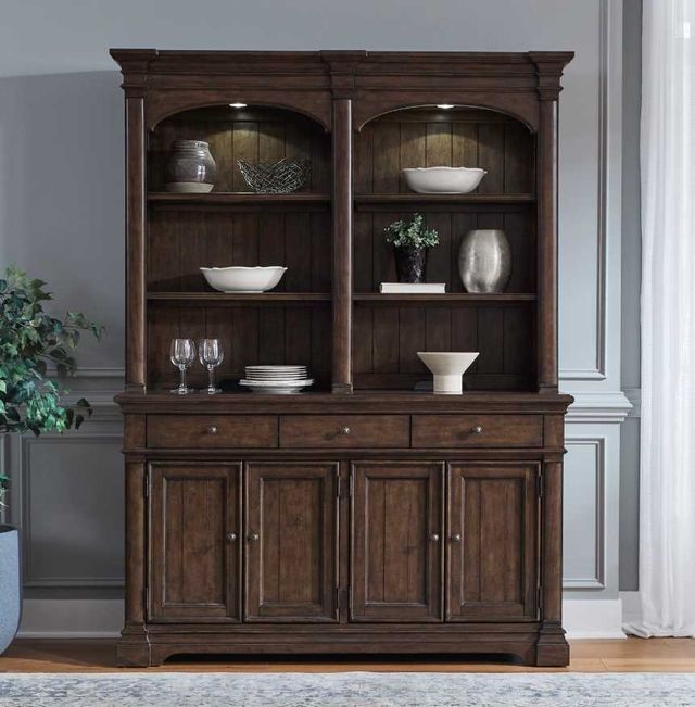 Liberty Furniture Arden Road Satin Cherry Buffet and Hutch-1