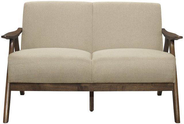 Homelegance® Damala Light Brown/Walnut Loveseat-1