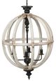 A & B Home Black/Distressed White 4-Light Chandelier-0