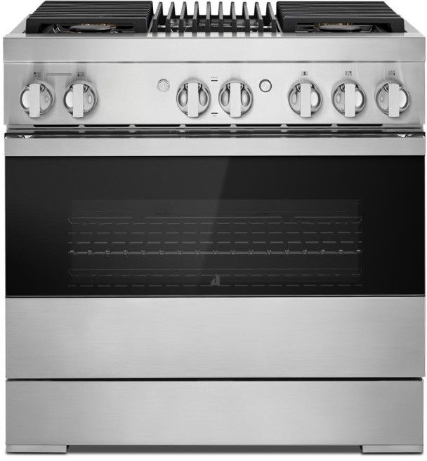 JennAir® NOIR™ 36" Stainless Steel Pro Style Dual Fuel Range-0